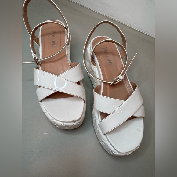 Pollini White Wedge Sandals – Size 7 – Made in Italy - Picture 8 of 17